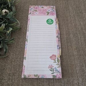 Floral To-Do List Notepad with Pen
